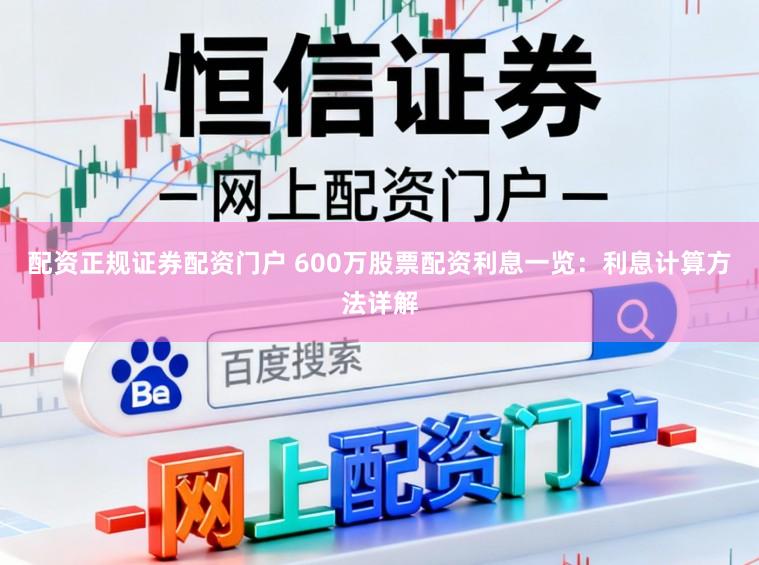 配资正规证券配资门户 600万股票配资利息一览：利息计算方法详解